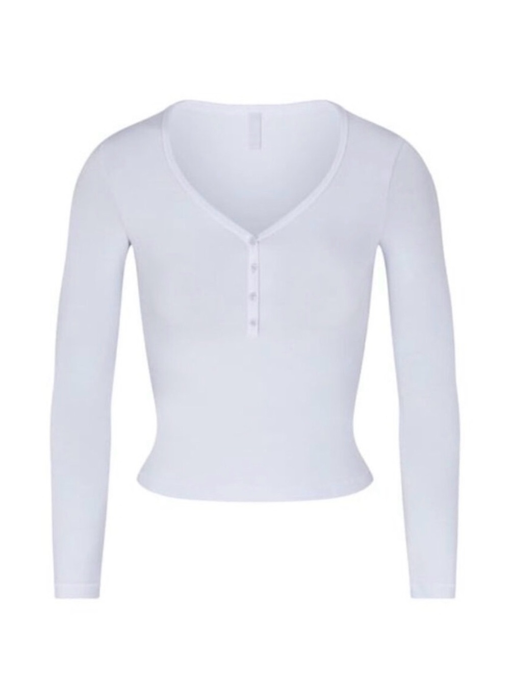 Skims new vintage long sleeve cropped Henley in periwinkle